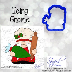 Icing Gnome Cookie Cutter STL Files & PNG Clipart: Christmas Baking (4 Sizes, Digital Download)