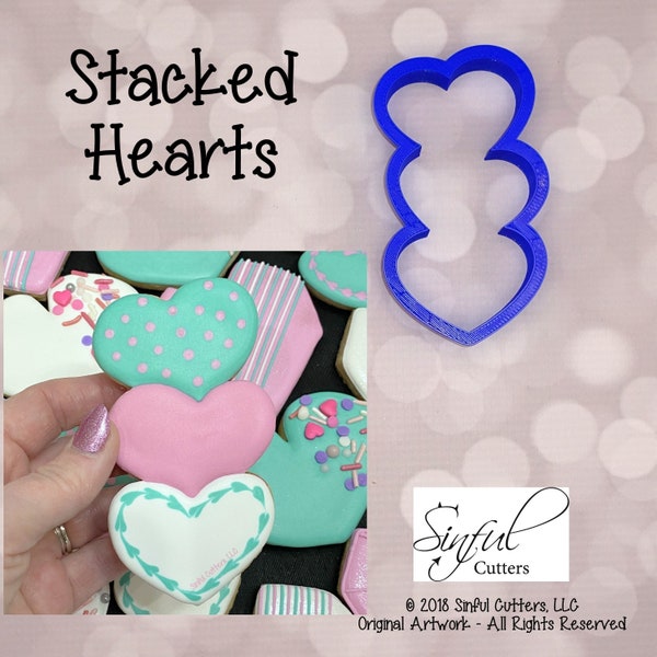 Stacked Hearts Cookie / Fondant Cutter