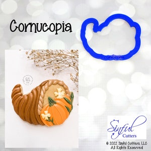 Cornucopia Cookie Cutter STL Files: Fall Thanksgiving Baking (4 Sizes, Digital Download)