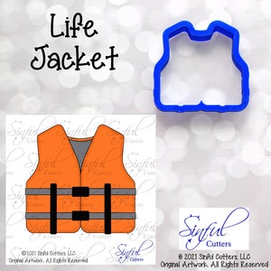 Rettungsweste Cookie Cutter STL Dateien & PNG Clipart: Sommer Backen (4 Größen, digitaler Download)