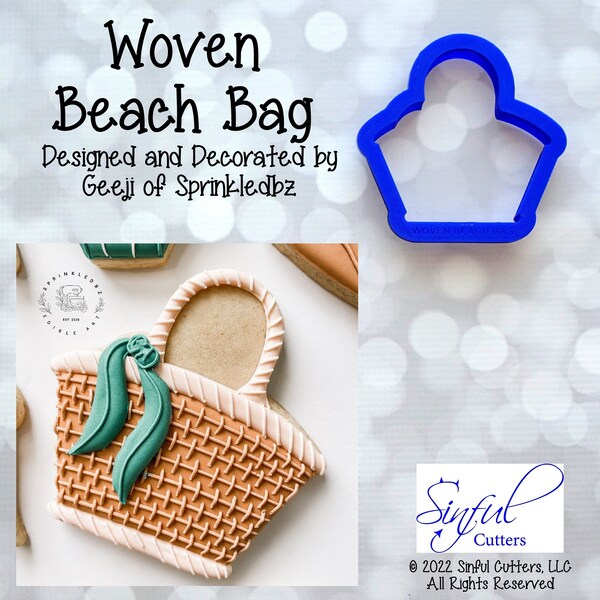 Woven Beach Bag - Summer Cookie Cutter / Fondant Cutter / Clay Cutter