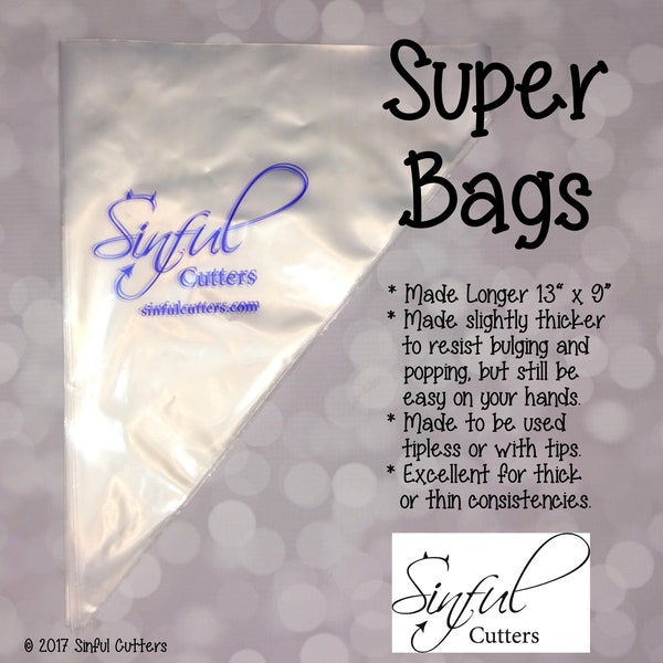 Large Super Bags - 100 Count Tipless Piping / Pastry Bags