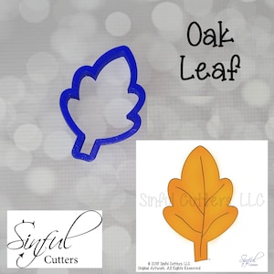 Oak Leaf 4 Sizes Cookie Cutter STL Files, Print at Home, Sugar Cookies, Fondant, Clay, Baking Tools, Fall, Autumn Leaves, Leaf Pile, Cold