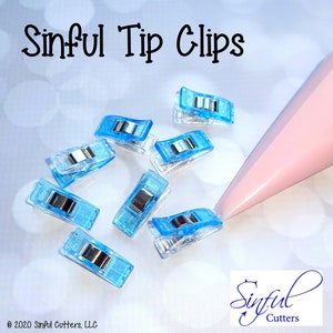Sinful Tip Clips - set of 20 for use with tipless piping bags, icing bag clips, baking, sugar cookies, cakes, royal icing, buttercream