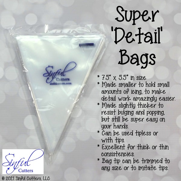 Detail Super Bags - 100 Count Tipless Piping / Pastry Bags