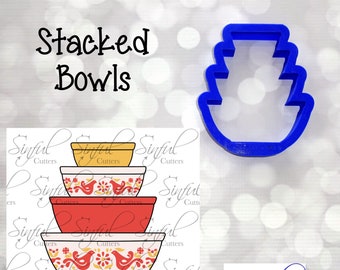 Stacked Bowls - Cookie Cutters / Fondant Cutters / Clay Cutters