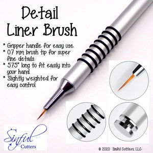 Detail Liner Brush - Paint Brush with Gripper Handle