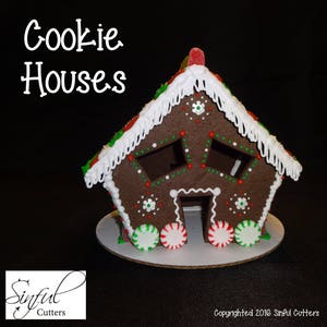 Piccolo set di 5 stampini per biscotti a forma di casetta di pan di zenzero, file STL, stampa a casa, biscotti di zucchero, fondente, argilla, cottura al forno, Natale, festività, decorazioni