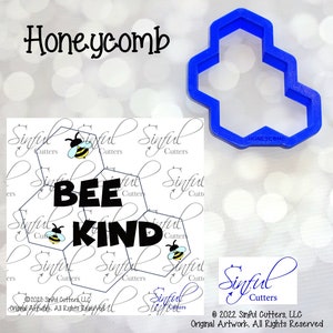 Honeycomb 2 Sizes Cookie Cutter STL Files & PNG Clipart, Print at Home, Sugar Cookies, Fondant, Clay, Baking Tools, Plaque Cutter, Baby