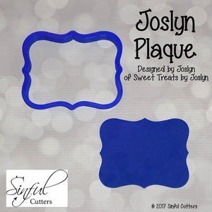 Joslyn Plaque Cookie Cutter STL Files: Frame, Baking, 3D-Printing (6-Sizes, Digital Download)