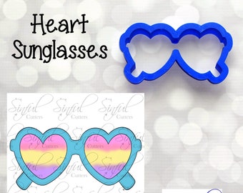 Heart Sunglasses - Summer Cookie Cutter / Fondant Cutter / Clay Cutter
