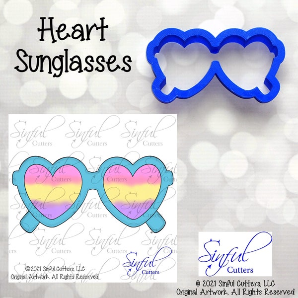 Heart Sunglasses - Summer Cookie Cutter / Fondant Cutter / Clay Cutter