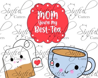 Printable - MOM You're My Best-Tea 3 Pc Mother's Day Set  - Eddie Edible Print .PNG File / Clipart