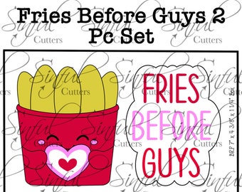 Printable - Fries Before Guys 2 Pc Set - Eddie Edible Print .PNG File / Clipart