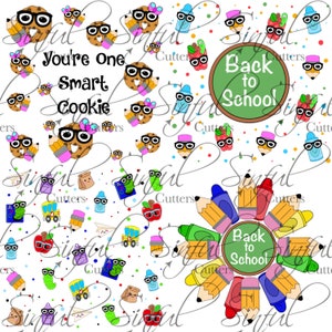 Back To School PNG Backgrounds: Edible Ink Printing (Digital Download, 4 Files)