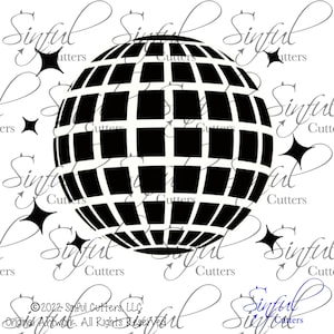 Stencil SVG - Disco Ball Stencil - New Year&#39;s Eve Cookie Stencil / Culinary Stencil - Instant Download