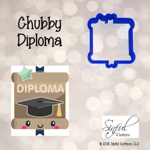 Chubby Diploma Cookie Cutter STL Files: Graduation, School, Baking (3-Sizes, Digital Download)
