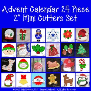 STL Files ONLY Advent Calendar 24 Piece 2 Mini Set Print at Home Cookie