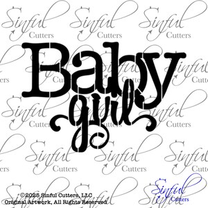 Baby Girl Stencil SVG Cut File, Cut at Home, Food Stencil, Cookie Stencil, Crafting, Baking, Sugar Cookies, Baby Shower, Baby Announcement