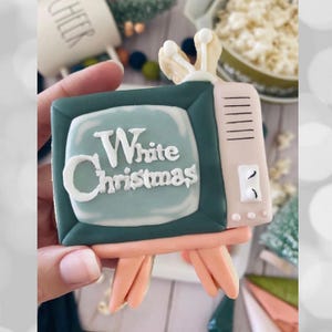 Arquivo STL de cortador de biscoitos de Natal retrô para TV: confeitaria, impressão 3D (4 tamanhos, download digital)