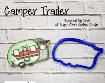 Camper Trailer Cookie / Fondant fraise