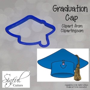 Graduation Cap 5 Sizes Cookie Cutter STL Files, Print at Home, Sugar Cookies, Fondant, Clay, Baking Tools, High School, College, Graduate