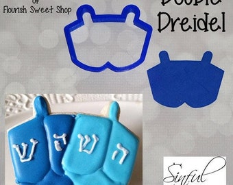 Double Dreidel Cookie Cutter STL Files: Hanukkah, Chanukah, Baking (2-Sizes, Digital Download)