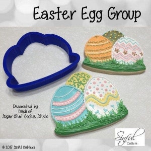 Easter Eggs Group 6 Sizes Cookie Cutter STL Files, Print at Home, Sugar Cookies, Fondant Clay Baking, Easter Cookies, Easter Bunny, Download