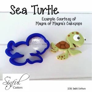 Baby Sea Turtle Cookie Cutter STL-bestand: 4&quot; 3D-printen, oceaan, verjaardag (download)