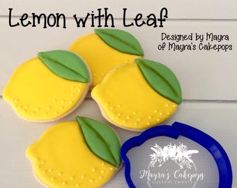 Lemon with Leaf - Lemonade Stand Cookie / Fondant cutter