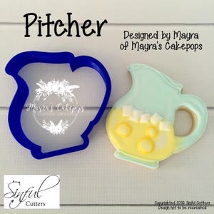 Pitcher 5 Sizes Cookie Cutter STL Files, Print at Home, Sugar Cookies, Fondant, Clay, Baking, Lemonade Stand, Birthday, Iced Tea, Kool-Aid