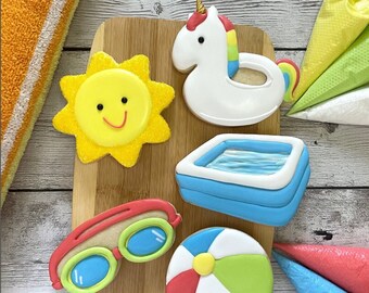 Splish Splash Summer 5 Pc Cookie Cutters / Fondant Cutters / Clay Cutters by Clough'D 9 Cookies