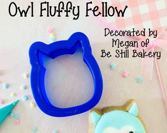 Owl Fluffy Fellow - (READ SIZING DESCRIPTION) Valentine Cookie Cutter / Fondant Cutter / Clay Cutter