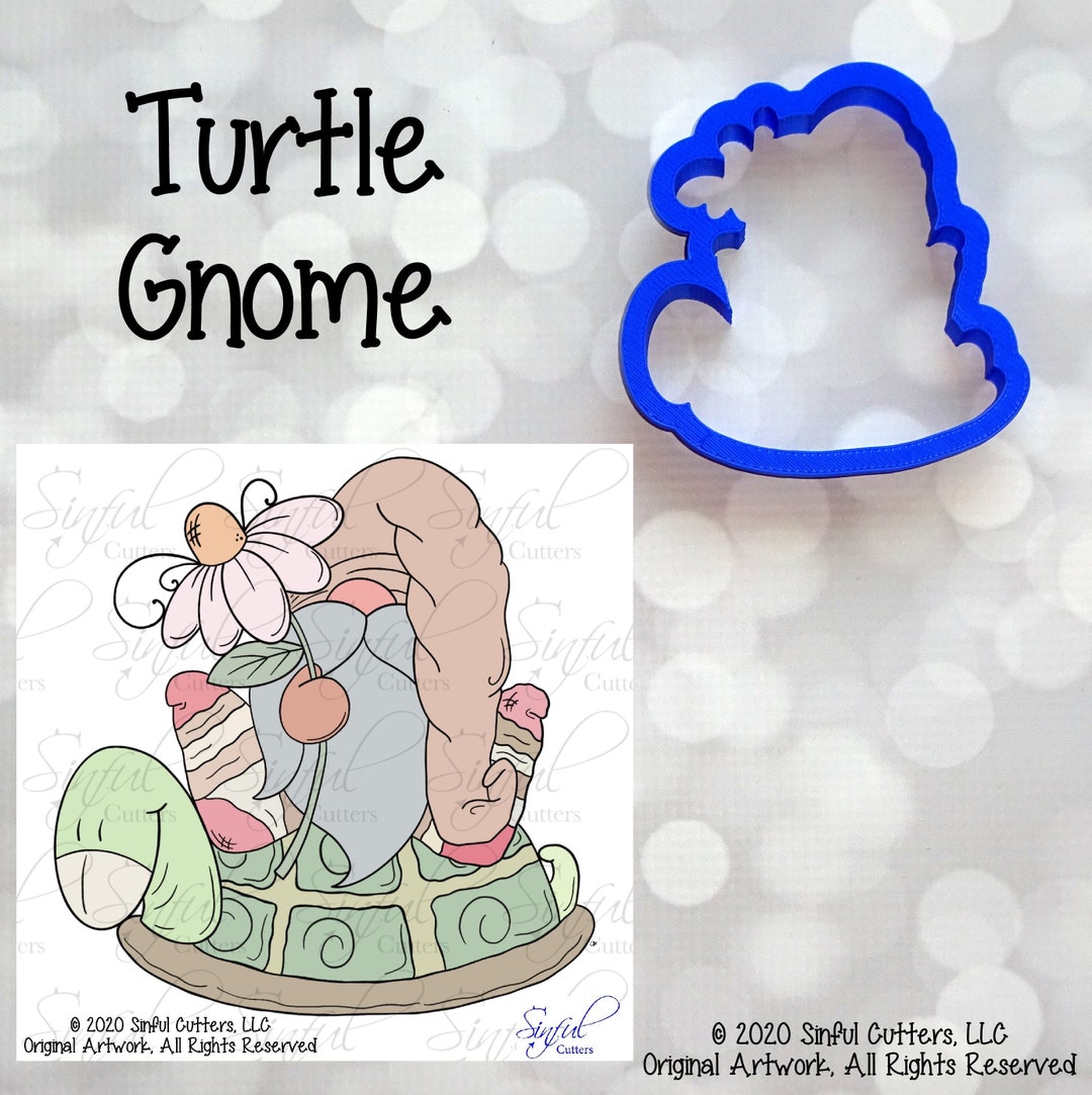 Turtle Gnome Cookie Cutter STL Files & PNG Clipart: Spring Baking ...