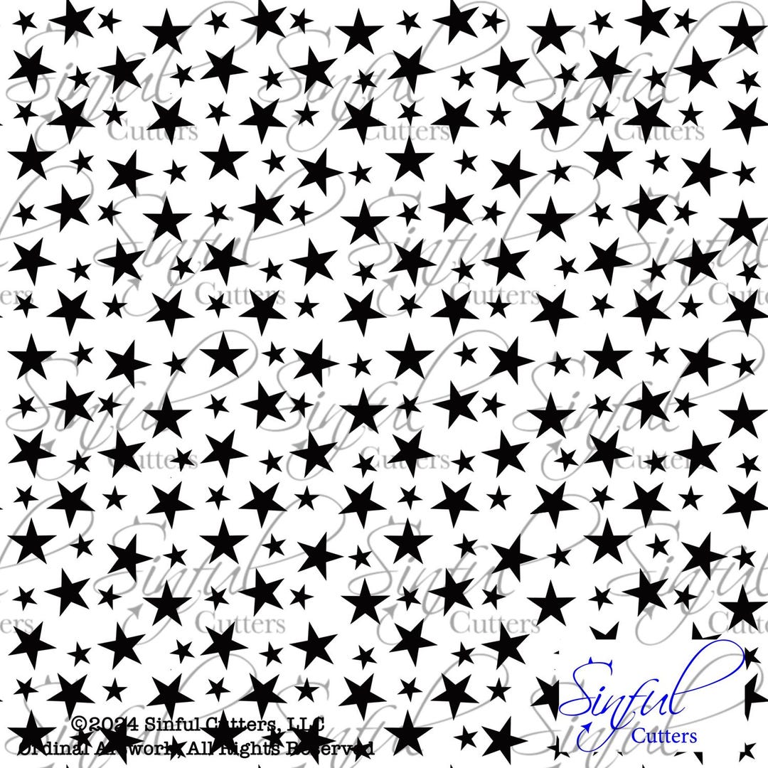 Scattered Stars Stencil SVG Cut File: 5.5