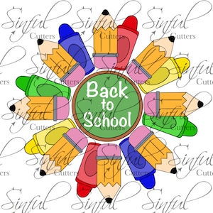 Back To School Circle Background - Eddie Edible Print .PNG File