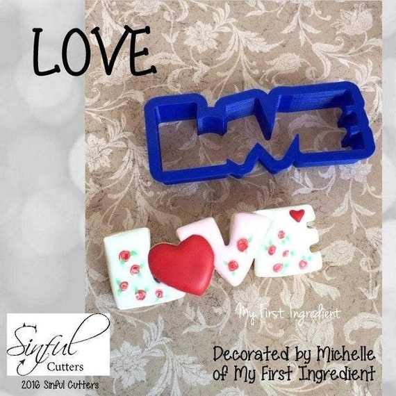 LOVE Cookie Cutter STL File: Valentine's, Wedding, Baking, 3D-Printing (3-Sizes, Digital Download)