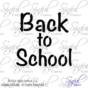 Back to School SVG Stencil Cut File, Cut at Home, Sugar Cookie Stencil, Culinary Stencil, Baking, Crafts, Download, Last Day of School