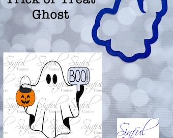 Süßes oder Saures Geist Ausstechform STL & PNG Clipart: Halloween Backen (3,5 "Digital Download)