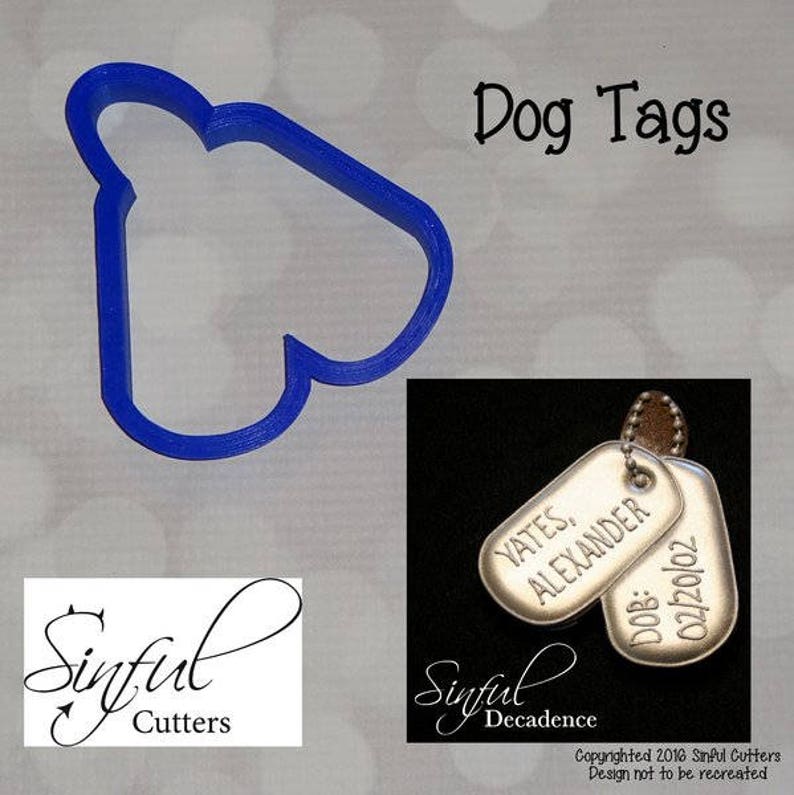 Dog Tags Cookie / Fondant Cutter Etsy