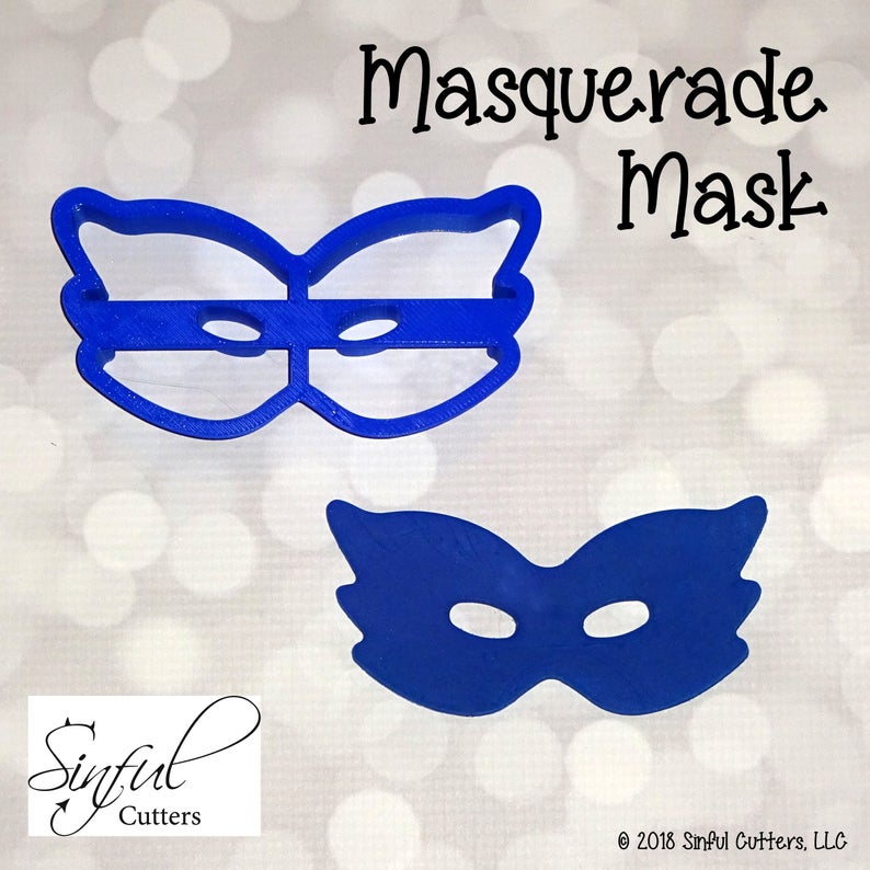 Masquerade Mardi Gras Mask Cookie / Fondant Cutter image 1