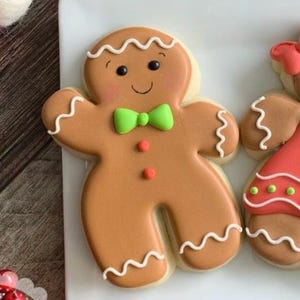 Friendly Gingerbread Man 6 Sizes Cookie Cutter STL Files & PNG Clipart, Print at Home, Sugar Cookies, Fondant, Clay, Baking, Christmas