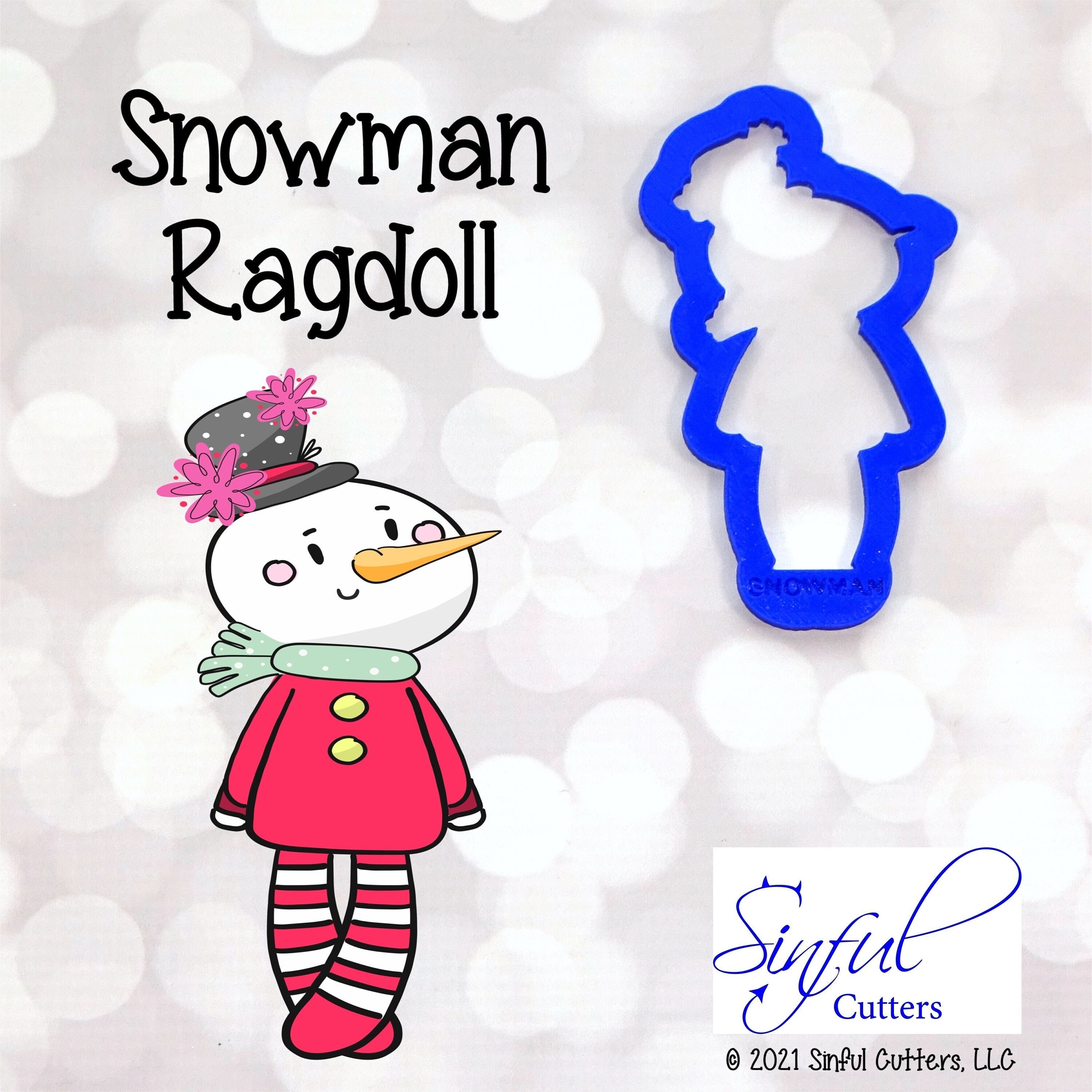 Snowman Ragdoll Cookie Cutter STL Files: 5 Sizes, Christmas Baking ...