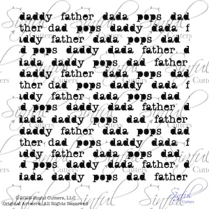 Father&#39;s Day SVG Stencil Cut File, Cut at Home, Cookie Stencil, Culinary Stencil, Food Stencil, Dad, Daddy, Father, Dada, Pops, Love, Cute