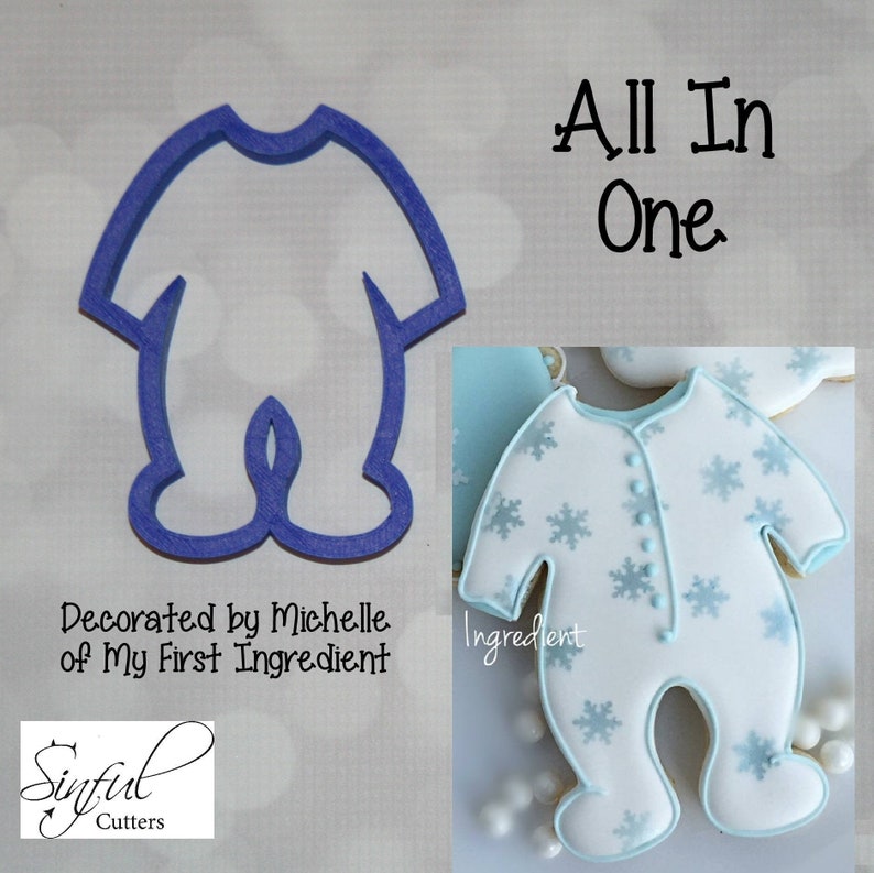 All In One / Baby PJs / Sleeper / Footie Cookie and Fondant Cutter image 1