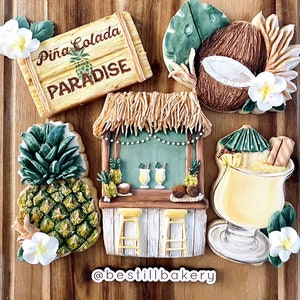 Pina Coladas im Paradies Cookie Cutter STL Dateien: 5Pc Sommer Backen (digitaler Download)