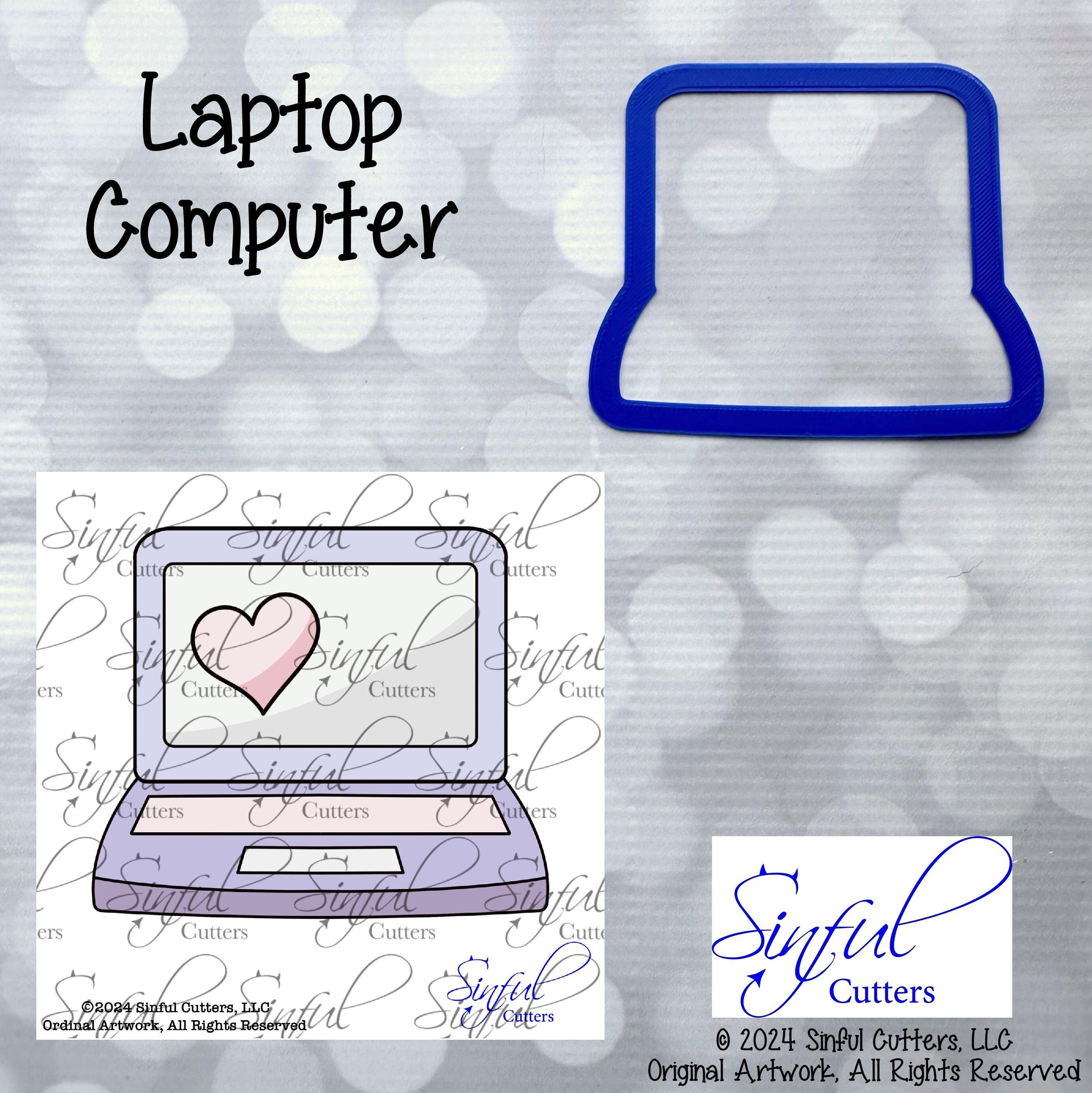 Computer Cookie Cutter Svg Laptop Cookie Cutter Stls & PNG Clipart: 2-sizes, Computer, Back to ...
