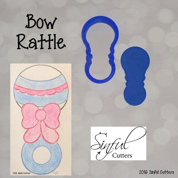 Baby Bow Rattle Cookie / Fondant Cutter Etsy