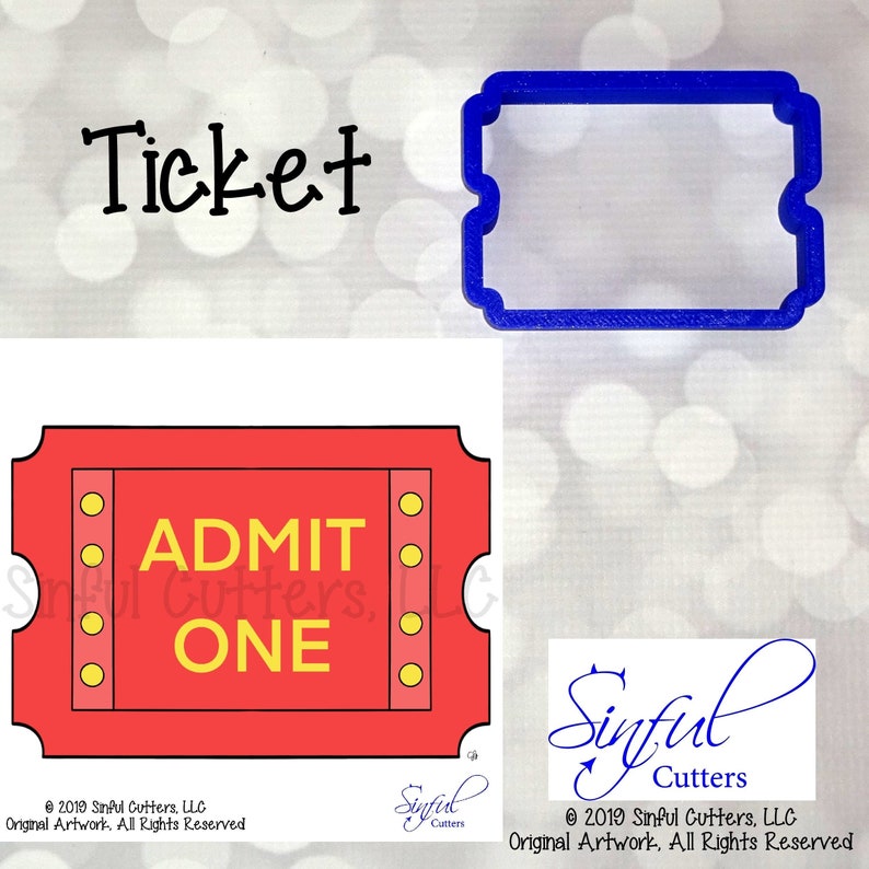 Ticket Cookie Cutter STL Files & PNG Clipart: Circus, Amusement Park ...
