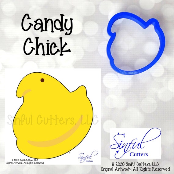 Candy Chick Cookie Cutter STL & PNG Clipart: Easter Baking, Peep (5-Sizes, Digital Download)
